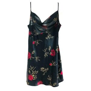 Calif Dynasty Womens L Slip Dress Robe Set‎ Y2K Cowl Drape Fairy Goth 2 PC